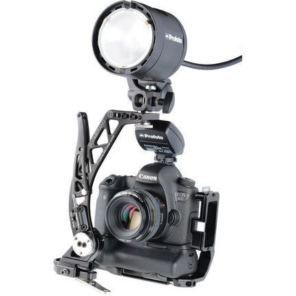 ProMediaGear BBGV2 Soporte Flash Black para Cámara con Empuñadura y Rotación 90°