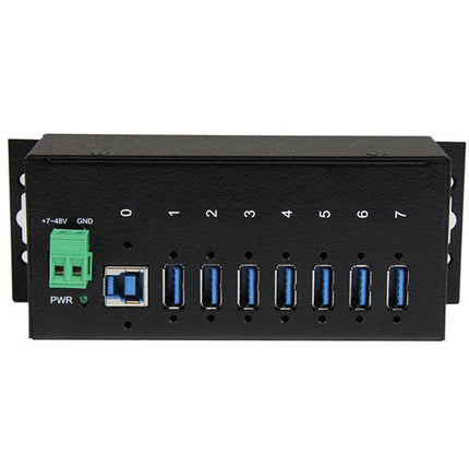 StarTech Hub USB 3.0 Industrial 7 Puertos 5 Gb/s Protección ESD y Sobretensión Negro