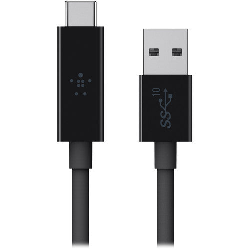 Belkin SuperSpeed+ USB 3.1 Cable Tipo A a Tipo C 3 pies Negro 10 Gb/s 3A
