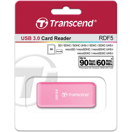 Transcend RDF5 Lector de tarjetas SDHC SDXC microSDHC microSDXC USB 3.1 Gen 1 Rosa
