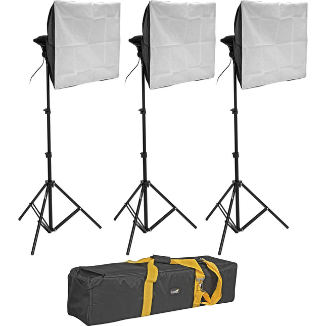 Impact Soft and Natural Kit de Iluminación Fluorescente 3 Luces 20x27.5" Softboxes 6' trípodes