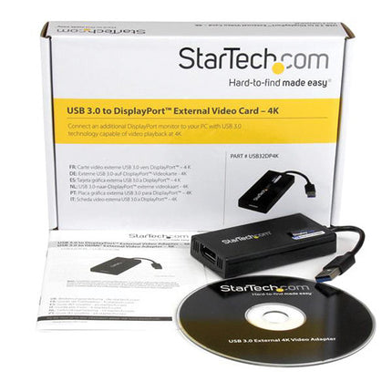 StarTech Adaptador USB 3.0 a DisplayPort 4K Negro Resolución 3840x2160