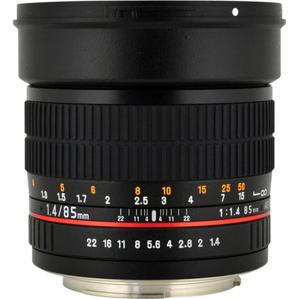 Rokinon 85mm f1.4 AS IF UMC Lente para Canon EF Apertura f1.4 a f22 Full Frame
