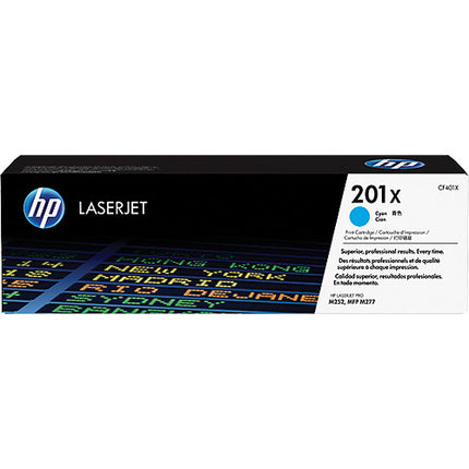Cartucho de tóner HP 201X alto rendimiento cian para Color LaserJet Pro M252dw M277dw 2300 páginas