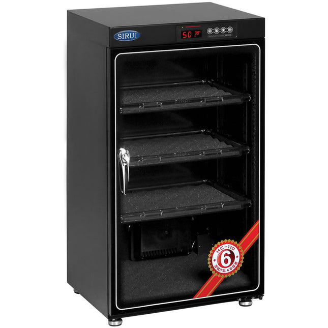Sirui HC-110 Gabinete Electrónico Control de Humedad con Pantalla LCD y 3 Estantes Ajustables