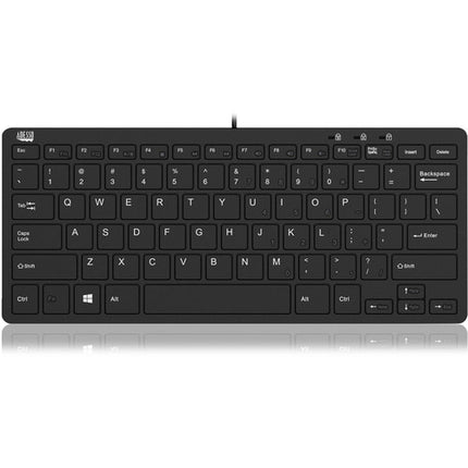 Adesso SlimTouch 510 Teclado Mini USB con 2 Puertos USB Teclado Tenkeyless Silencioso