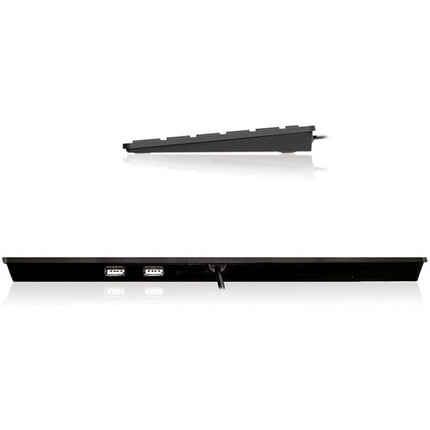 Adesso SlimTouch 510 Teclado Mini USB con 2 Puertos USB Teclado Tenkeyless Silencioso