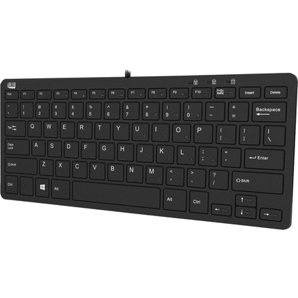 Adesso SlimTouch 510 Teclado Mini USB con 2 Puertos USB Teclado Tenkeyless Silencioso