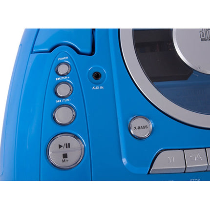 HamiltonBuhl AudioAce Radio Portátil Bluetooth CD Cassette Azul portátil