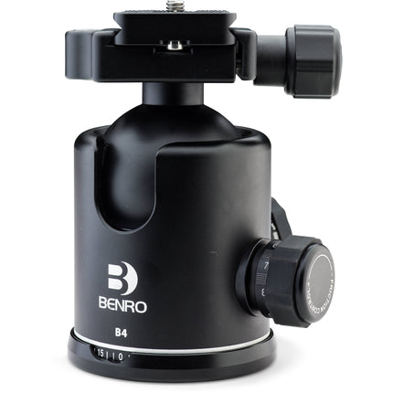 Benro B4 Cabezal esférico triple acción Capacidad 44.1 lb Altura 4.5" con placa rápida PU70