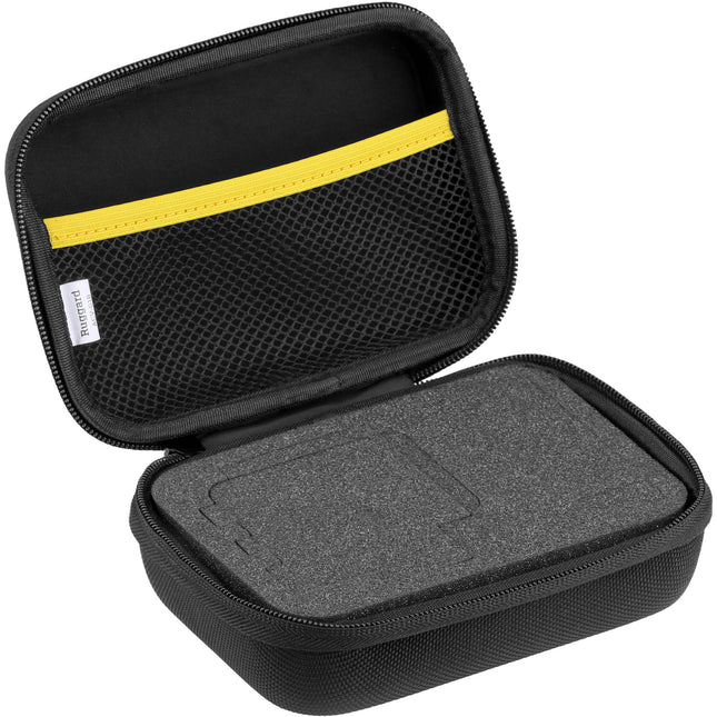 Funda rígida Ruggard EVA para cámaras GoPro pequeña resistente al agua con compartimentos interiores