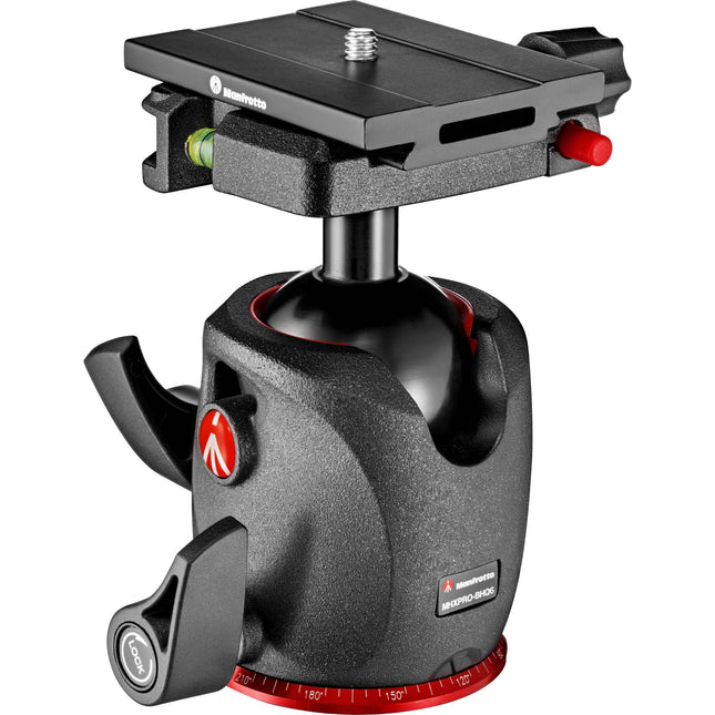 Manfrotto XPRO Cabezal esférico de magnesio 33.1 lb capacidad con placa rápida MSQ6PL