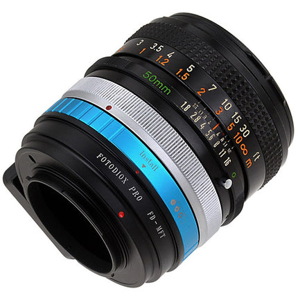 FotodioX Pro Adaptador Montura para Lente Canon FD a Micro Cuatro Tercios con Anillo de Apertura