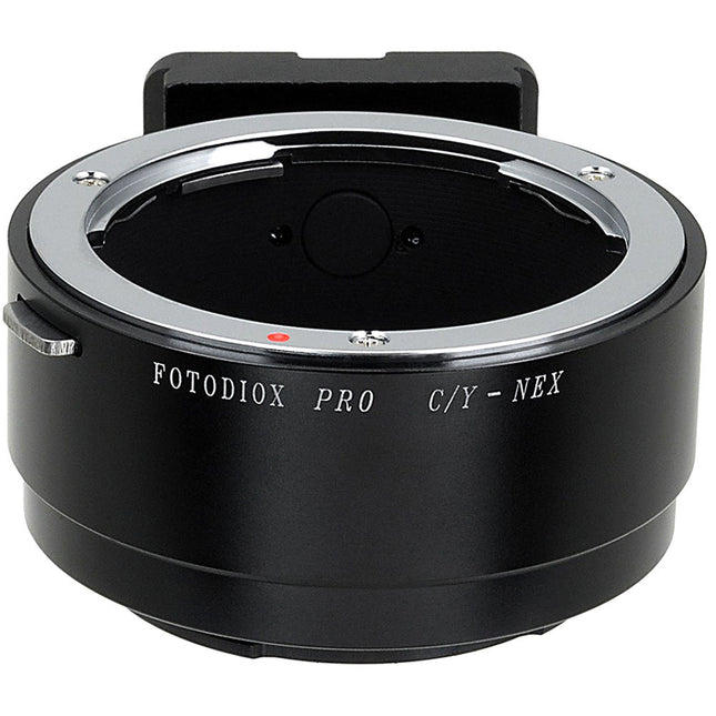 FotodioX Adaptador Montura Contax Yashica a Sony E con Foco Infinito y Pie de Tripode Desmontable