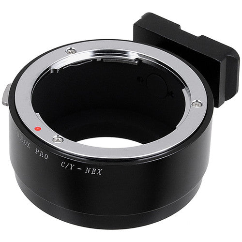 FotodioX Adaptador Montura Contax Yashica a Sony E con Foco Infinito y Pie de Tripode Desmontable