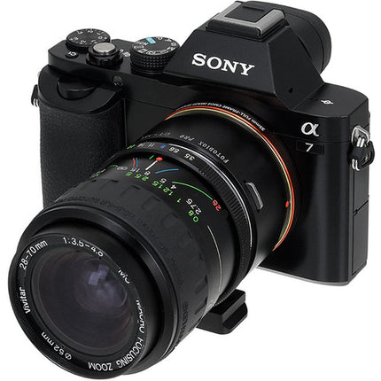 FotodioX Adaptador Montura Contax Yashica a Sony E con Foco Infinito y Pie de Tripode Desmontable