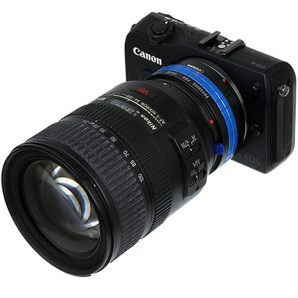 FotodioX Pro Adaptador de Montura para Lente Nikon F a Canon EF-M con Anillo de Control de Apertura y Construcción de Aleación