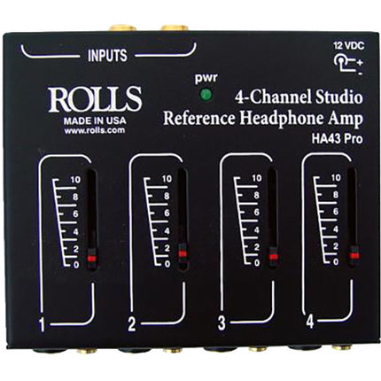 Rolls HA43 Pro Amplificador de Auriculares Estéreo Cuatro Canales 20 dB Ganancia
