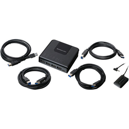 IOGEAR Switch USB 3.0 4 Puertos para Compartir Periféricos 4 PCs