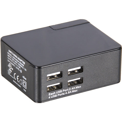 Listen Technologies Cargador de pared USB 4 puertos con 4 cables USB-Micro USB