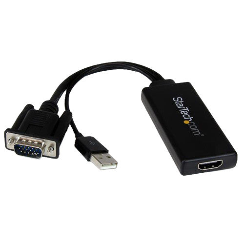 Adaptador VGA a HDMI 1080p con audio USB y cable de alimentación 10.2 pulgadas