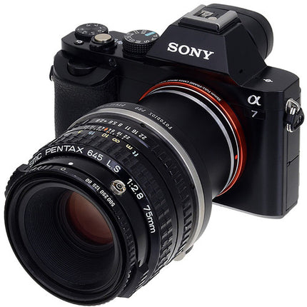 Adaptador de Montura FotodioX Pentax 645 a Sony E para Cámaras Pro con Pie de Trípode desmontable