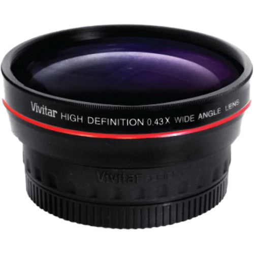 Vivitar 52mm lente gran angular 0.43x con accesorio macro y estuche