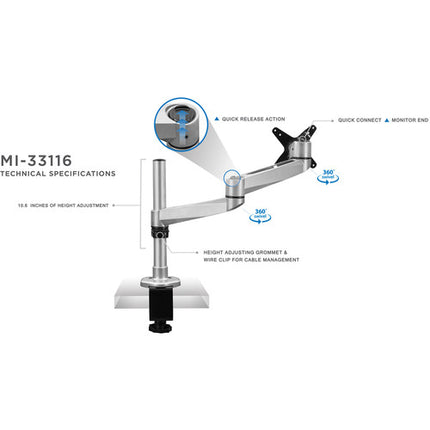 Mount-It! Soporte de Escritorio para Monitor 13-24" Peso 9kg Ajustable
