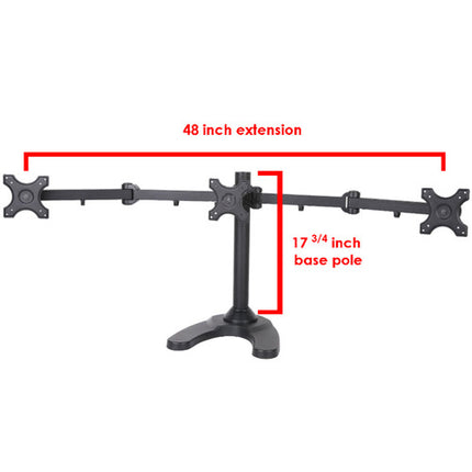 Mount-It! Soporte de Monitor Triple Brazo para 3 Pantallas de 24" con Gestión de Cables