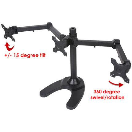 Mount-It! Soporte de Monitor Triple Brazo para 3 Pantallas de 24" con Gestión de Cables