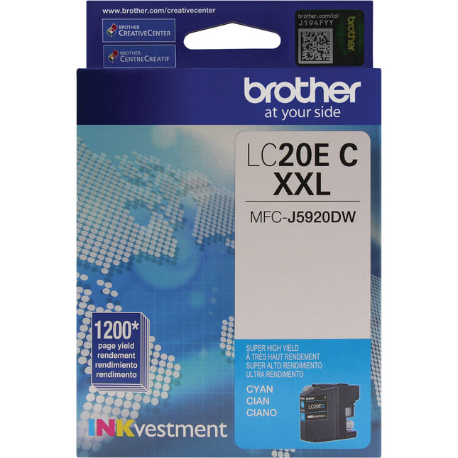 Brother LC20EC Cartucho de tinta cian para impresora MFC-J5920DW 1200 páginas