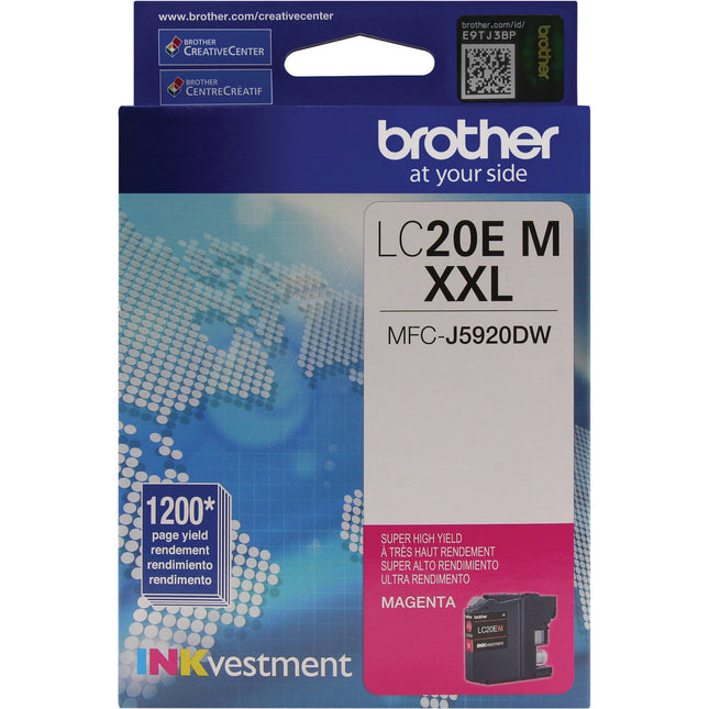 Brother LC20EM Cartucho de Tinta Magenta para Impresora MFC-J5920DW 1200 Páginas