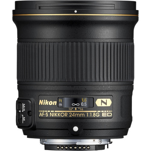 Nikon AF-S NIKKOR 24mm f1.8G ED Lente F-Mount Formato FX con Motor Ultrasónico y Diafragma de 7 Palas
