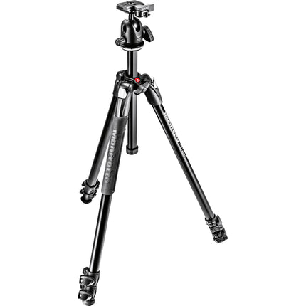 Manfrotto MK290XTA3-BHUS Trípode de Aluminio 66.9" Altura Máxima Capacidad 15.4 lb con Rótula Bola y Funda