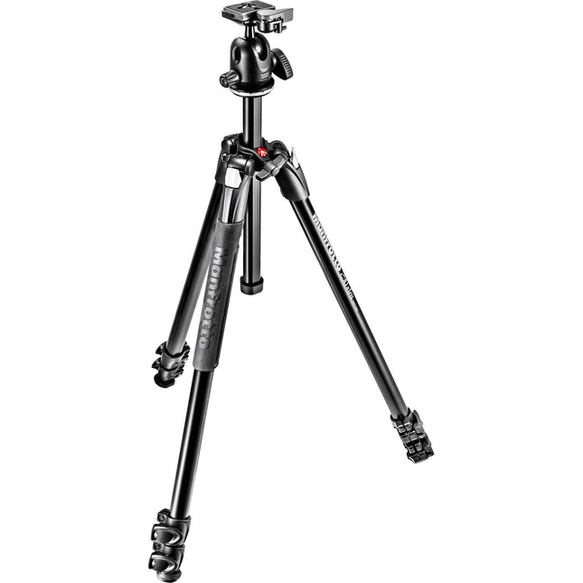 Manfrotto MK290XTA3-BHUS Trípode de Aluminio 66.9" Altura Máxima Capacidad 15.4 lb con Rótula Bola y Funda