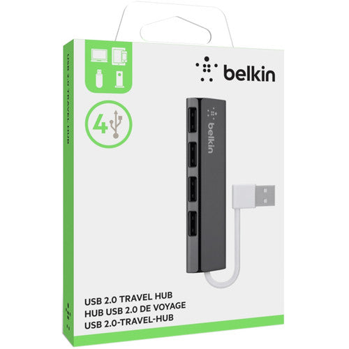 Belkin F4U042BT Hub USB de Viaje Ultra Delgado 4 Puertos USB 2.0 480 Mb/s