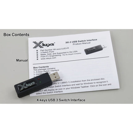 X-keys USB Three-Switch Interface con conector USB y puerto TRRS 3.5mm compatible Windows Android Mac
