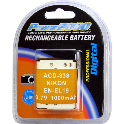 Power2000 EN-EL19 Batería Recargable de Litio 3.7V 1000mAh para Nikon