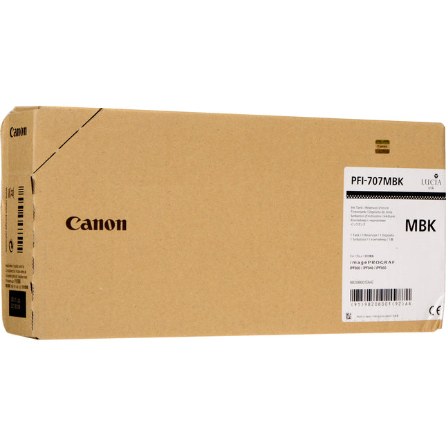 Canon PFI-707MBK Cartucho de Tinta Negro Mate 700 mL para iPF830 iPF840 iPF850