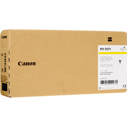 Canon PFI-707Y Cartucho de Tinta Amarilla 700 mL para Impresoras imagePROGRAF