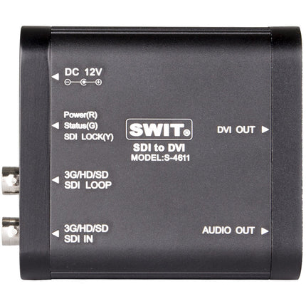 SWIT S-4611 Convertidor de vídeo SDI a DVI con soporte 1080p60 y salida de audio 3.5mm