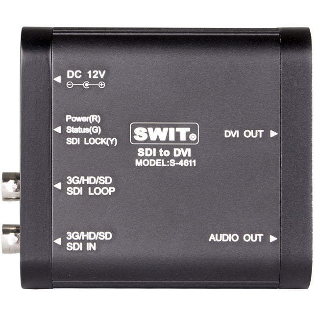 SWIT S-4611 Convertidor de vídeo SDI a DVI con soporte 1080p60 y salida de audio 3.5mm
