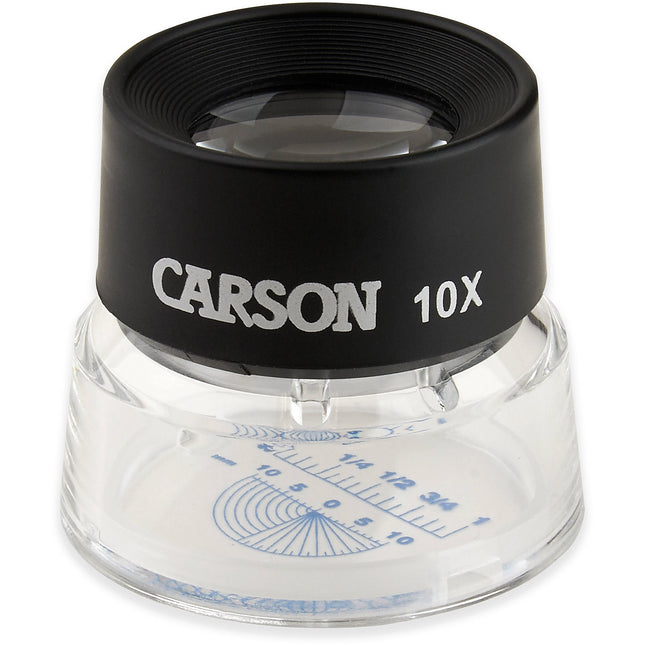 Carson LL-20 Lupa 10x con Regla Retícula y Medición en mm y pulgadas
