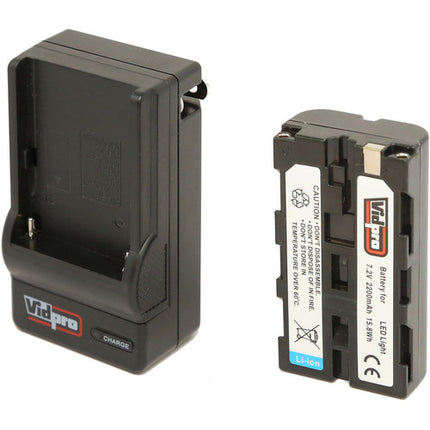 Vidpro Ultra-Slim LED-230 Kit de Iluminación de Video 150W 228 LEDs 5600K incluido Batería y Cargador