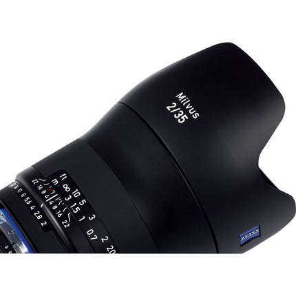 ZEISS Milvus 35mm f2 ZF2 Lente Nikon F Montura F Apertura f2-22 Revestimiento T*