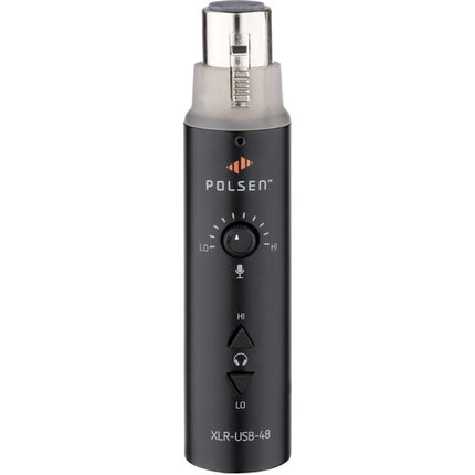 Polsen XLR-USB-48 Interfaz de Audio XLR a USB con Phantom 48V y Salida Auriculares