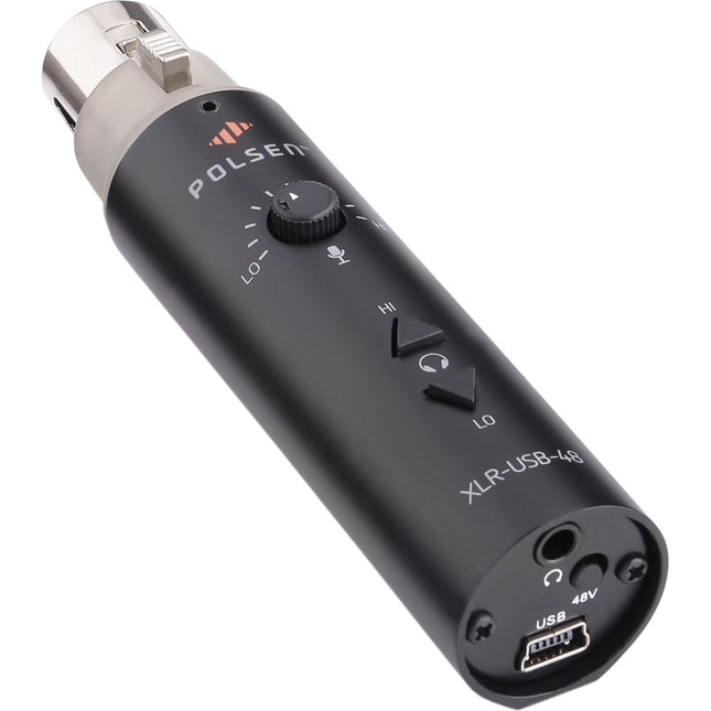 Polsen XLR-USB-48 Interfaz de Audio XLR a USB con Phantom 48V y Salida Auriculares