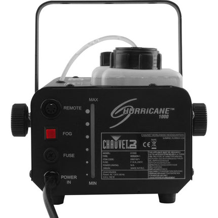 CHAUVET DJ Hurricane 1000 Máquina de Humo con Control Manual y Remoto Inalámbrico Tiempo de Calentamiento Rápido Tanque Iluminado LED