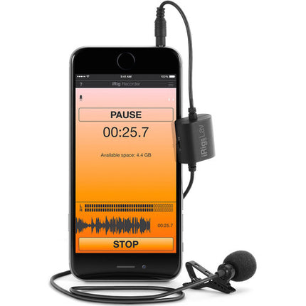 IK Multimedia iRig Mic Lavalier Mic Clip-On Omnidireccional con Jack para Auriculares