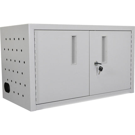 Luxor Caja de Carga para 16 Tablets con Divisores y Regleta Integrada Gris